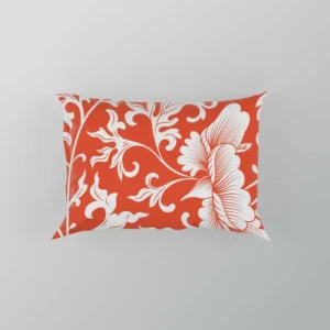 Chinese Floral Orange Background Pillow Case