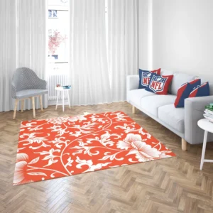 Chinese Floral Orange Background Rug 2