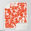 Chinese Floral Orange Background Sherpa Fleece Blanket