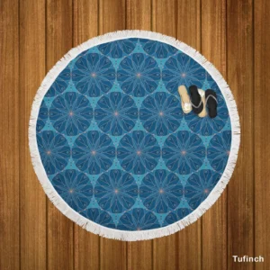 Chinese Pattern Floral Round Beach Towel