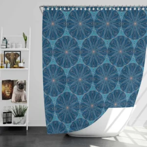 Chinese Pattern Floral Shower Curtain