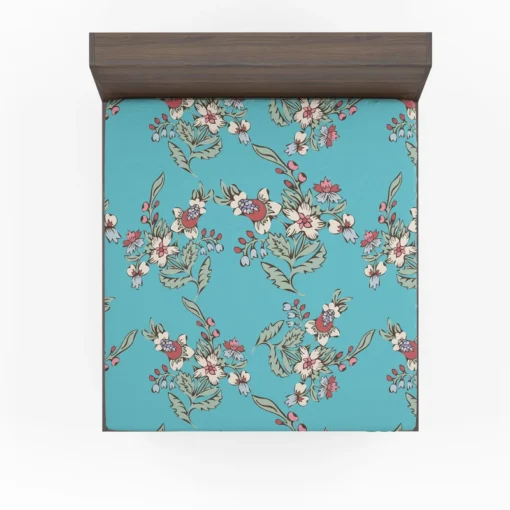 Chinese Style Vintage Flowers Fitted Sheet