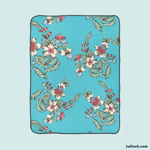 Chinese Style Vintage Flowers Fleece Blanket 1