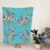 Chinese Style Vintage Flowers Fleece Blanket