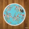 Chinese Style Vintage Flowers Round Beach Towel