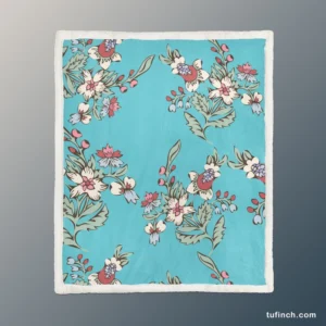 Chinese Style Vintage Flowers Sherpa Fleece Blanket 1