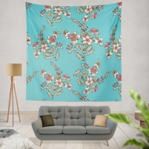 Chinese Style Vintage Flowers Wall Tapestry