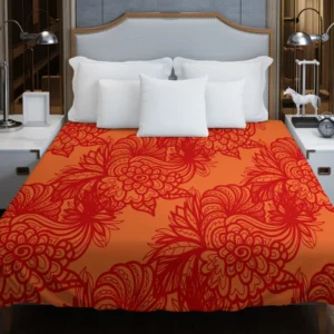 Chinese Styles Leaves Floral Duvet Cover