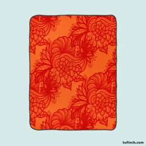 Chinese Styles Leaves Floral Fleece Blanket 1