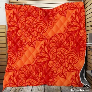 Chinese Styles Leaves Floral Quilt Blanket