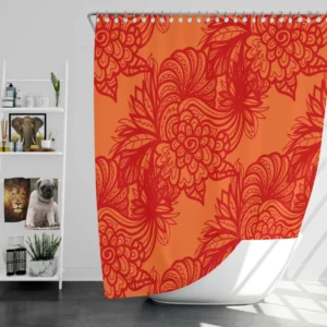 Chinese Styles Leaves Floral Shower Curtain