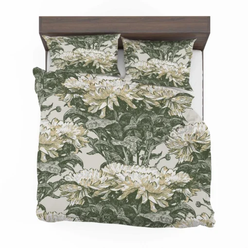 Chrysanthemum Flower Toile Pattern Bedding Set 2