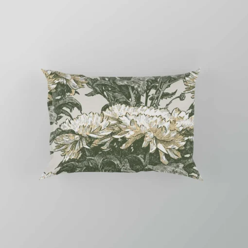 Chrysanthemum Flower Toile Pattern Pillow Case