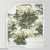 Chrysanthemum Flower Toile Pattern Sherpa Fleece Blanket