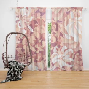 Chrysanthemums Floral Pattern Curtain