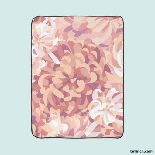 Chrysanthemums Floral Pattern Fleece Blanket 1