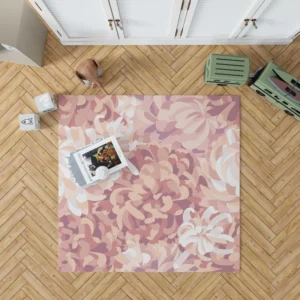 Chrysanthemums Floral Pattern Rug