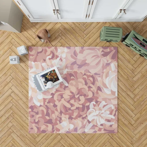 Chrysanthemums Floral Pattern Rug