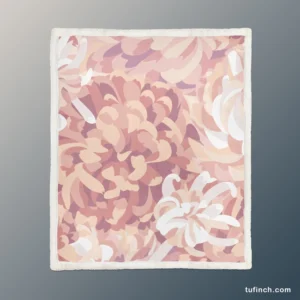 Chrysanthemums Floral Pattern Sherpa Fleece Blanket 1