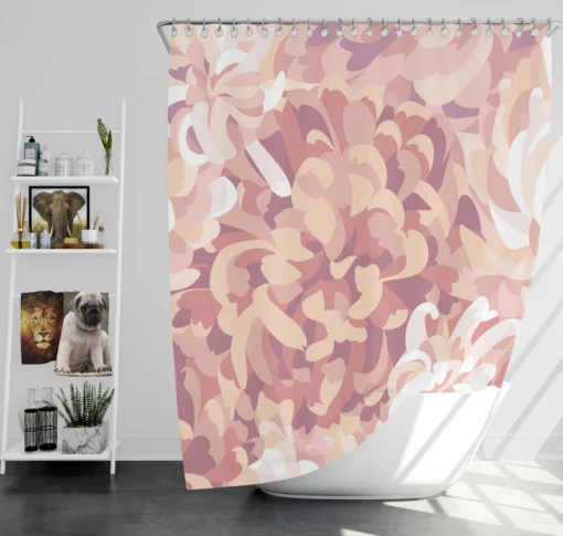 Chrysanthemums Floral Pattern Shower Curtain