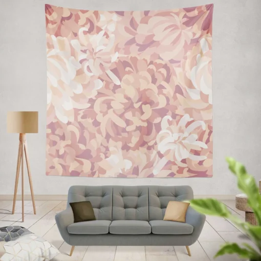 Chrysanthemums Floral Pattern Wall Tapestry