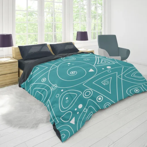 Circles Drops Geometric Shapes Duvet Cover 1