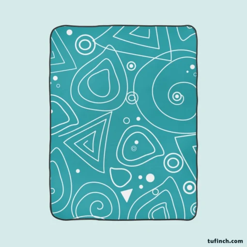 Circles Drops Geometric Shapes Fleece Blanket 1