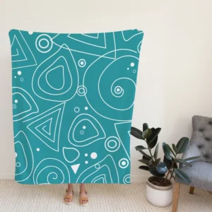 Circles Drops Geometric Shapes Fleece Blanket