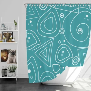 Circles Drops Geometric Shapes Shower Curtain