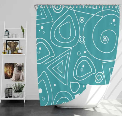 Circles Drops Geometric Shapes Shower Curtain