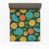 Citrus Fruit Blue Orange Yellow Pattern Fitted Sheet