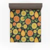 Citrus Fruits And Leaves Design Fitted Sheet