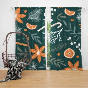 Citrus Fruits Candy Winter Pattern Curtain