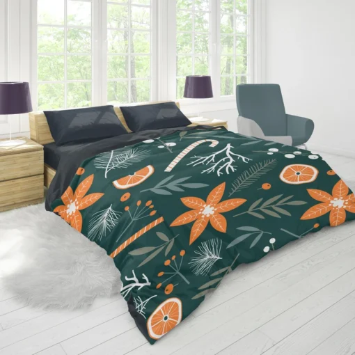 Citrus Fruits Candy Winter Pattern Duvet Cover 1