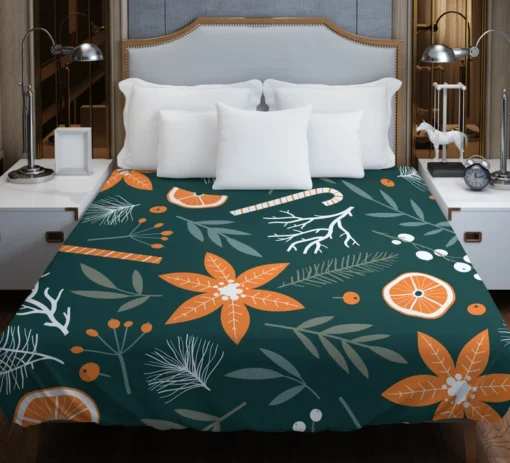 Citrus Fruits Candy Winter Pattern Duvet Cover