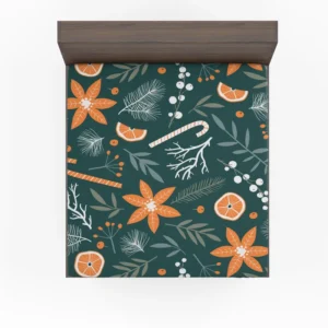 Citrus Fruits Candy Winter Pattern Fitted Sheet