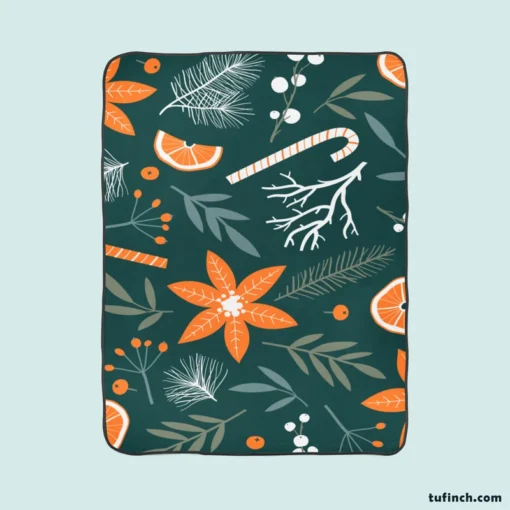 Citrus Fruits Candy Winter Pattern Fleece Blanket 1