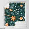 Citrus Fruits Candy Winter Pattern Sherpa Fleece Blanket