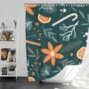 Citrus Fruits Candy Winter Pattern Shower Curtain