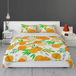 Citrus Fruits Hand Drawn Bedding Set 1