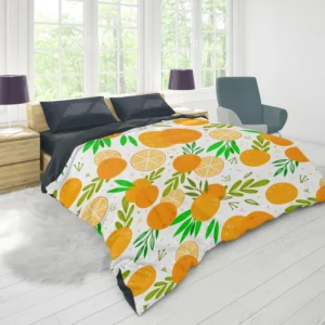 Citrus Fruits Hand Drawn Duvet Cover 1