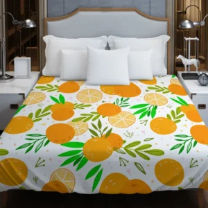 Citrus Fruits Hand Drawn Duvet Cover