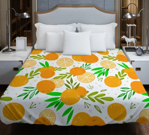 Citrus Fruits Hand Drawn Duvet Cover