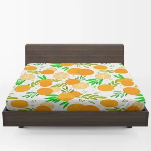 Citrus Fruits Hand Drawn Fitted Sheet 1