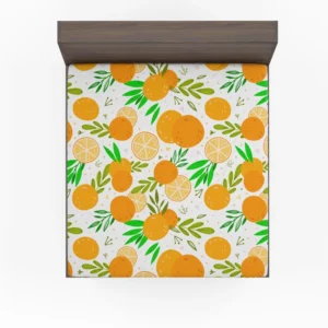 Citrus Fruits Hand Drawn Fitted Sheet