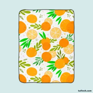 Citrus Fruits Hand Drawn Fleece Blanket 1