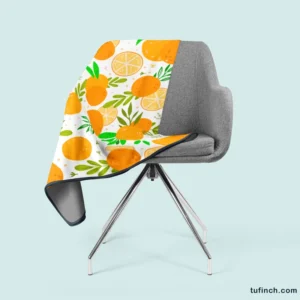 Citrus Fruits Hand Drawn Fleece Blanket 2