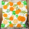 Citrus Fruits Hand Drawn Quilt Blanket