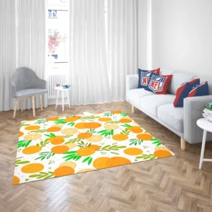 Citrus Fruits Hand Drawn Rug 2