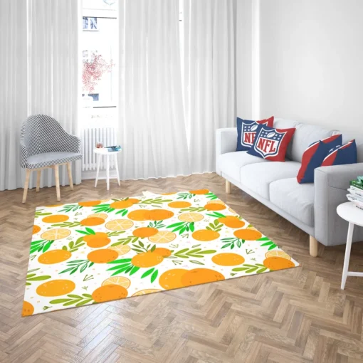 Citrus Fruits Hand Drawn Rug 2